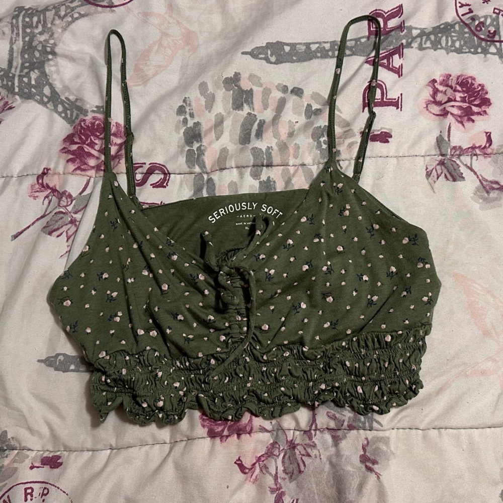green floral tank
